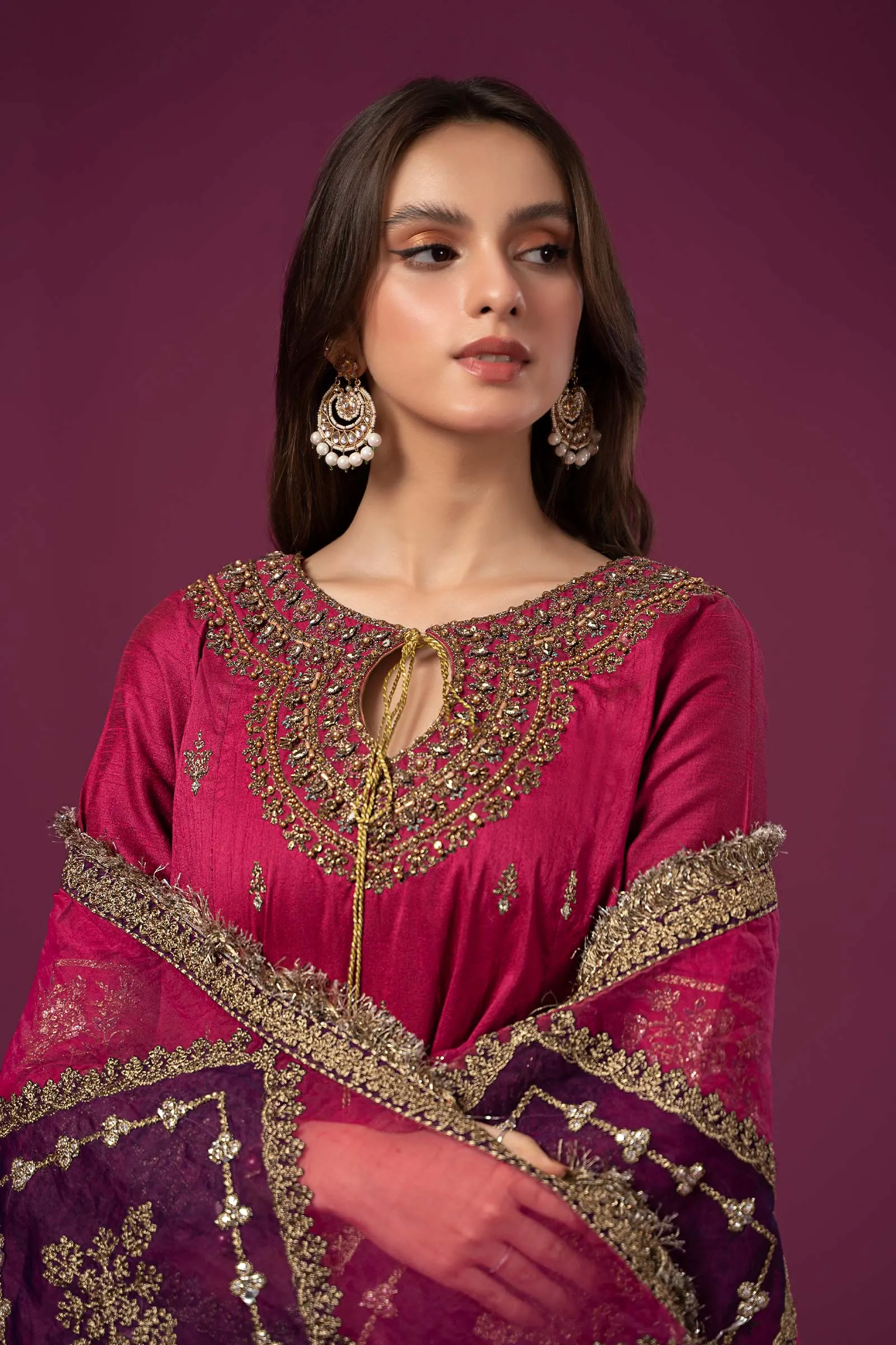 Maria B Raw Silk Salwar Kameez Pakistani Party Dress