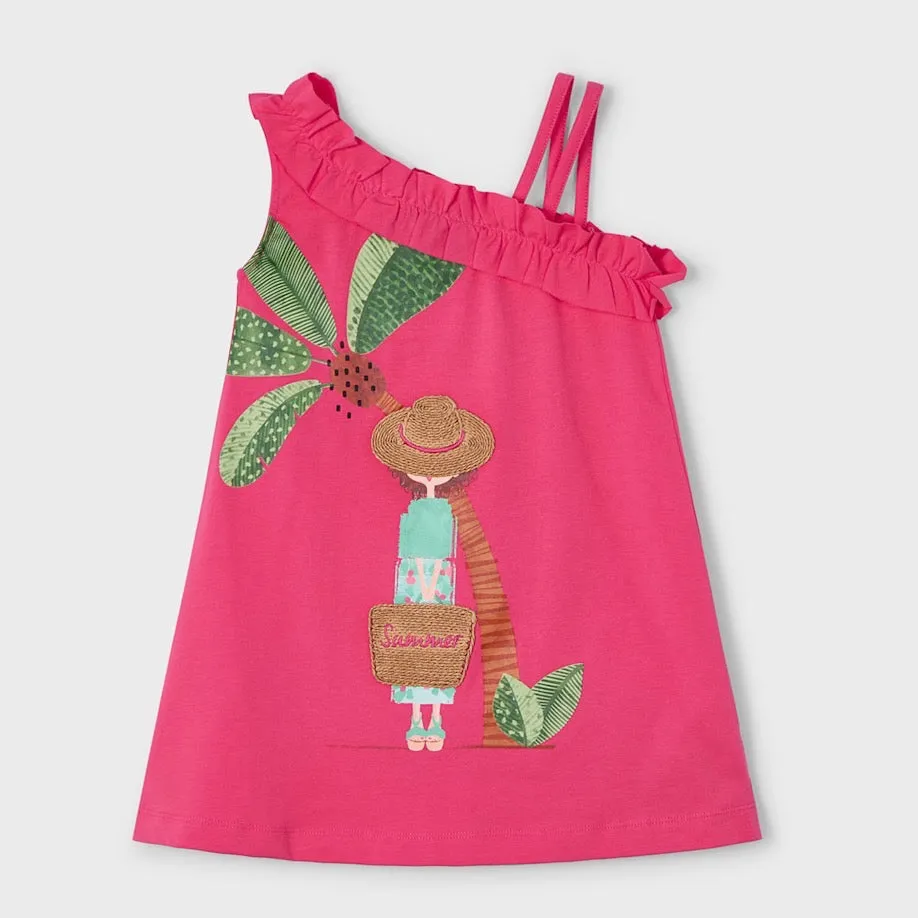 Mayoral Girls Dress 3937 Coral Palm