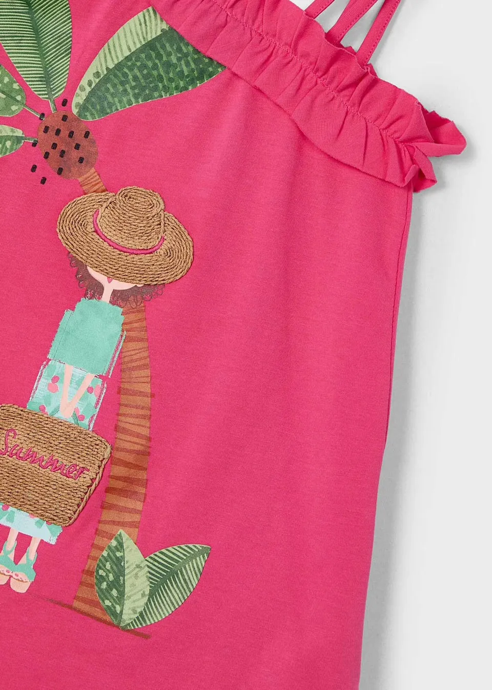 Mayoral Girls Dress 3937 Coral Palm