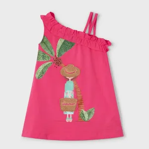 Mayoral Girls Dress 3937 Coral Palm