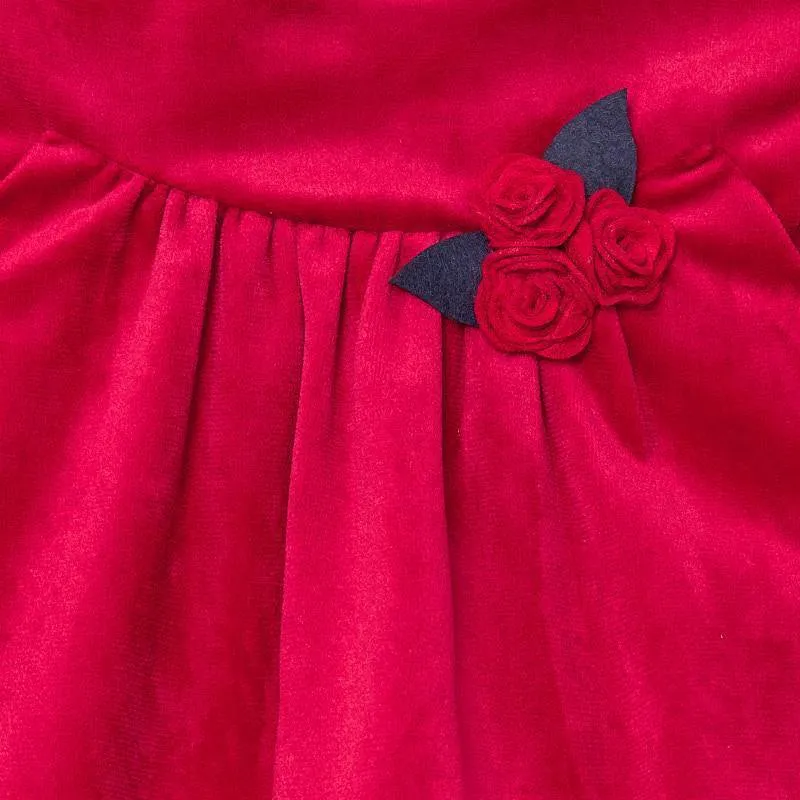 Mayoral Red Velvet Long Sleeve Dress Baby Girl