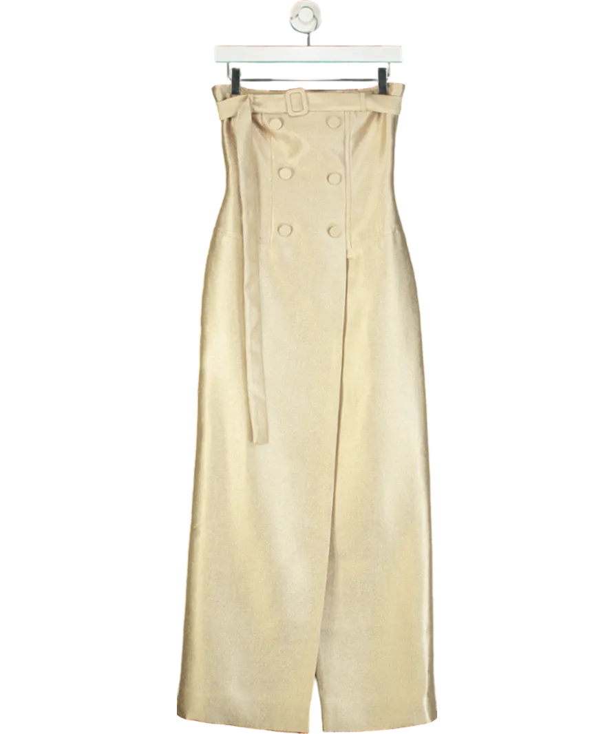 Montsand Metallic Glory Taffeta Long Dress UK S