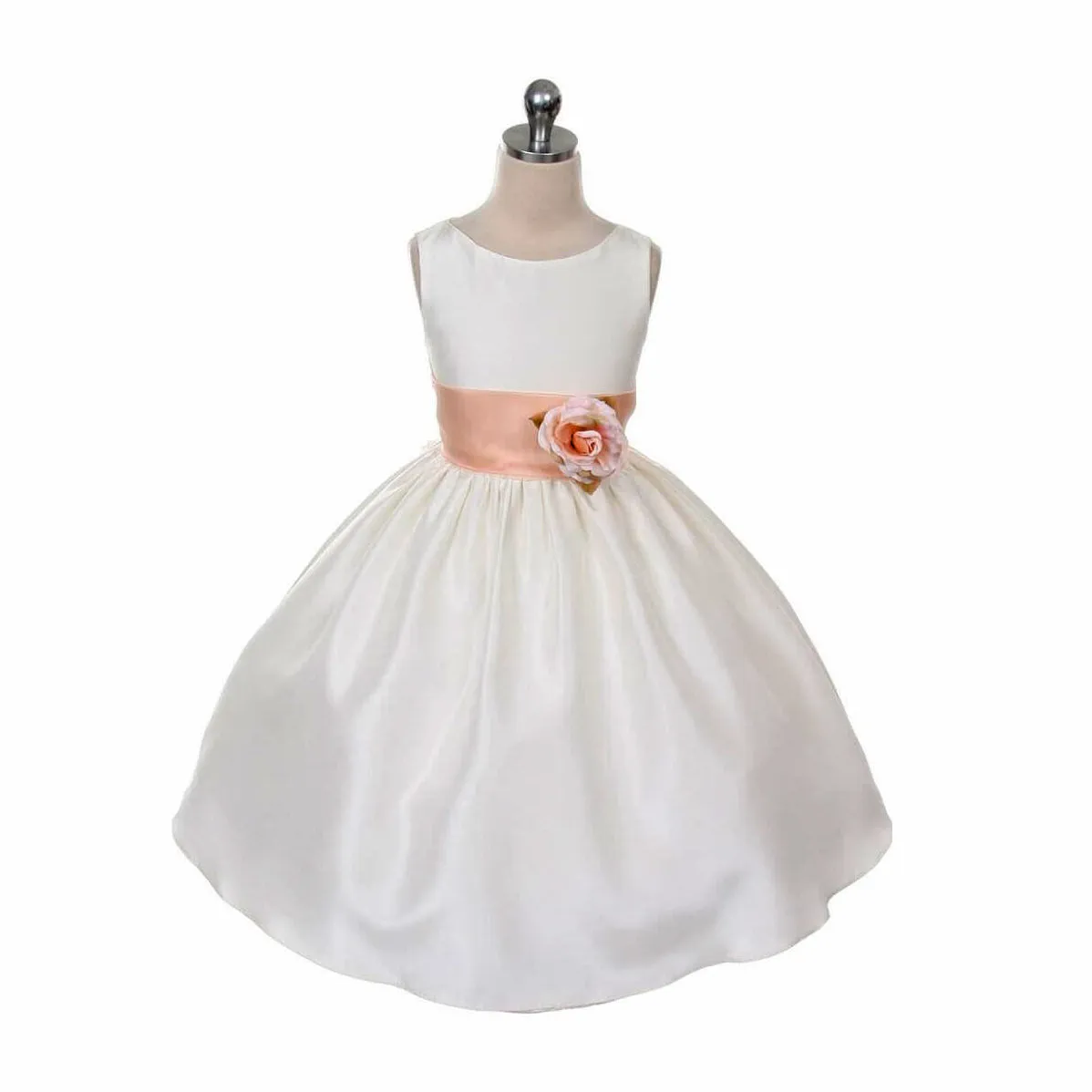 Morgan - Bridal Ivory or White - Purple Sash and Flower