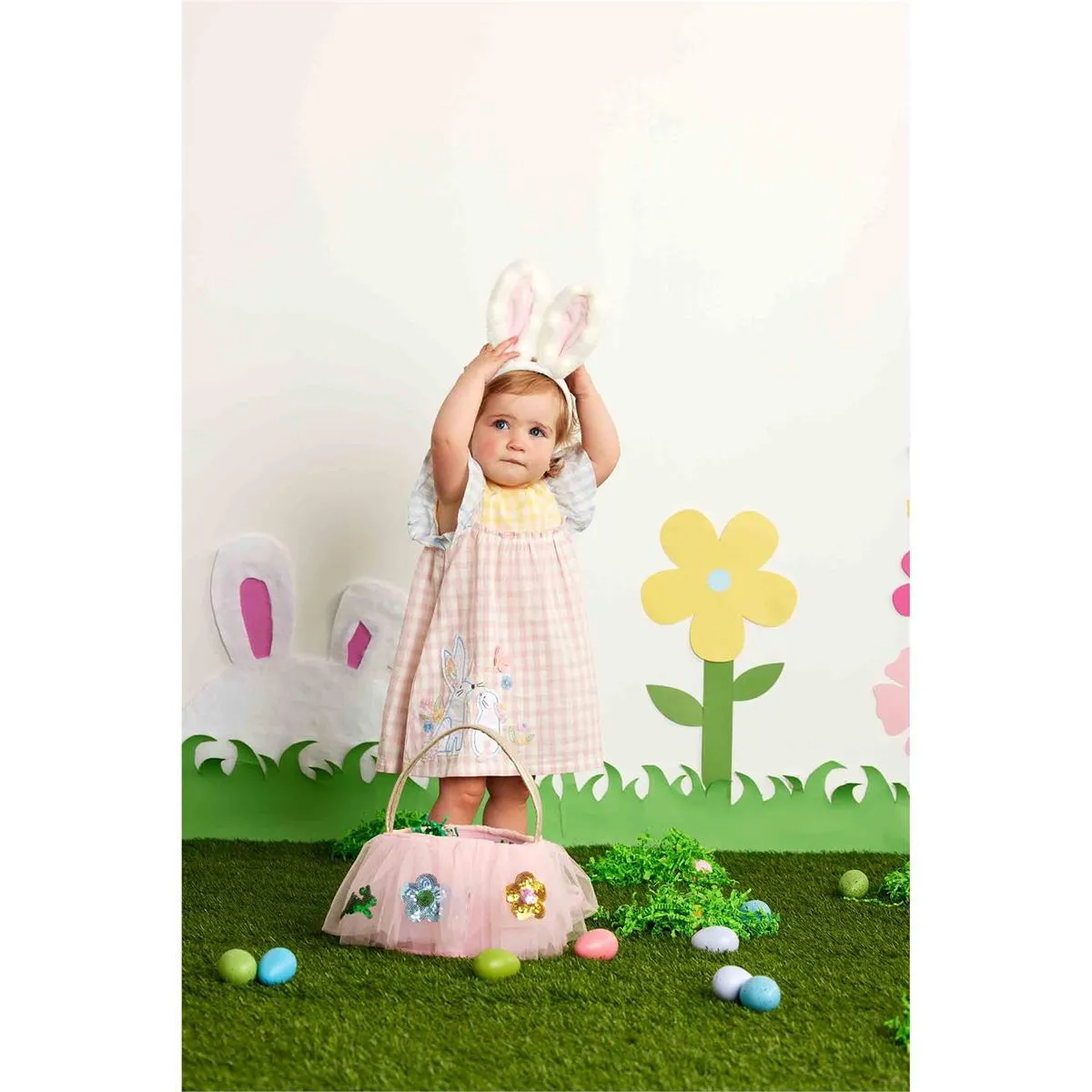 Mud Pie Easter Mixed Check Dress