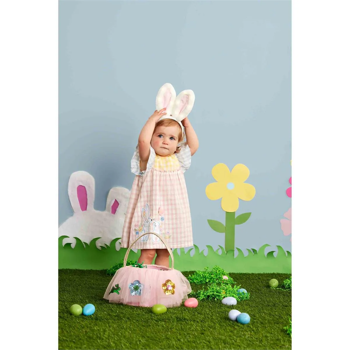 Mud Pie Easter Mixed Check Dress