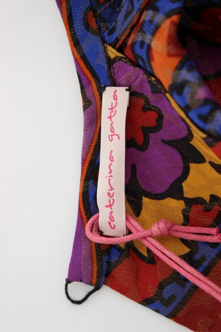 Multicolor Long Sleeved Floral Dress