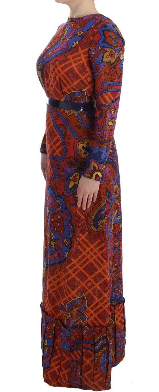 Multicolor Long Sleeved Floral Dress