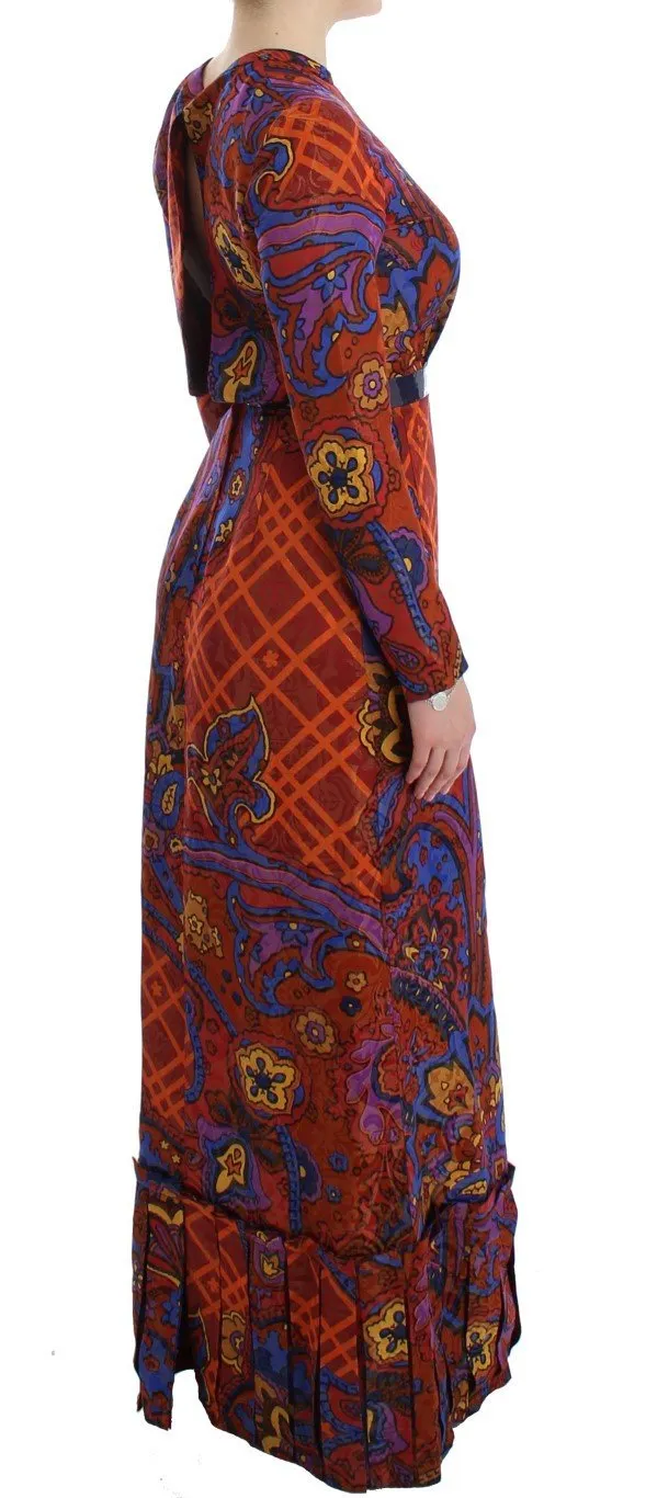 Multicolor Long Sleeved Floral Dress