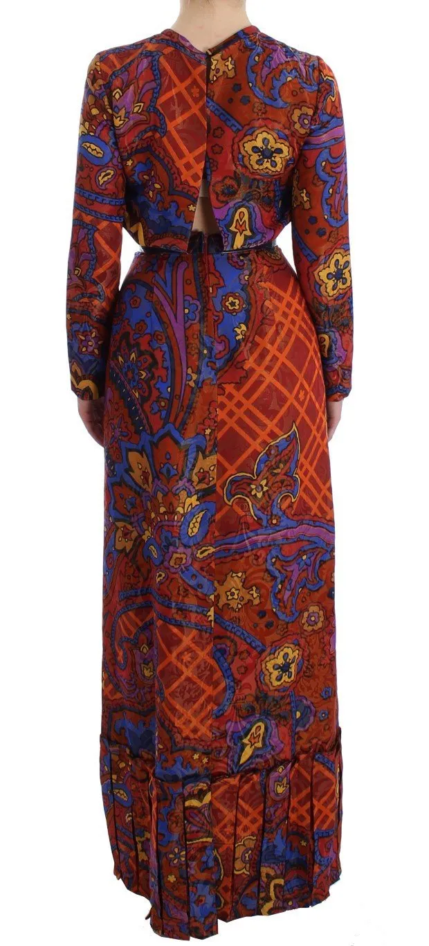 Multicolor Long Sleeved Floral Dress