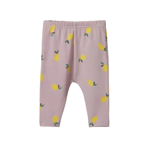 NATURE BABY LEGGINGS LILAC LEMON PRINT