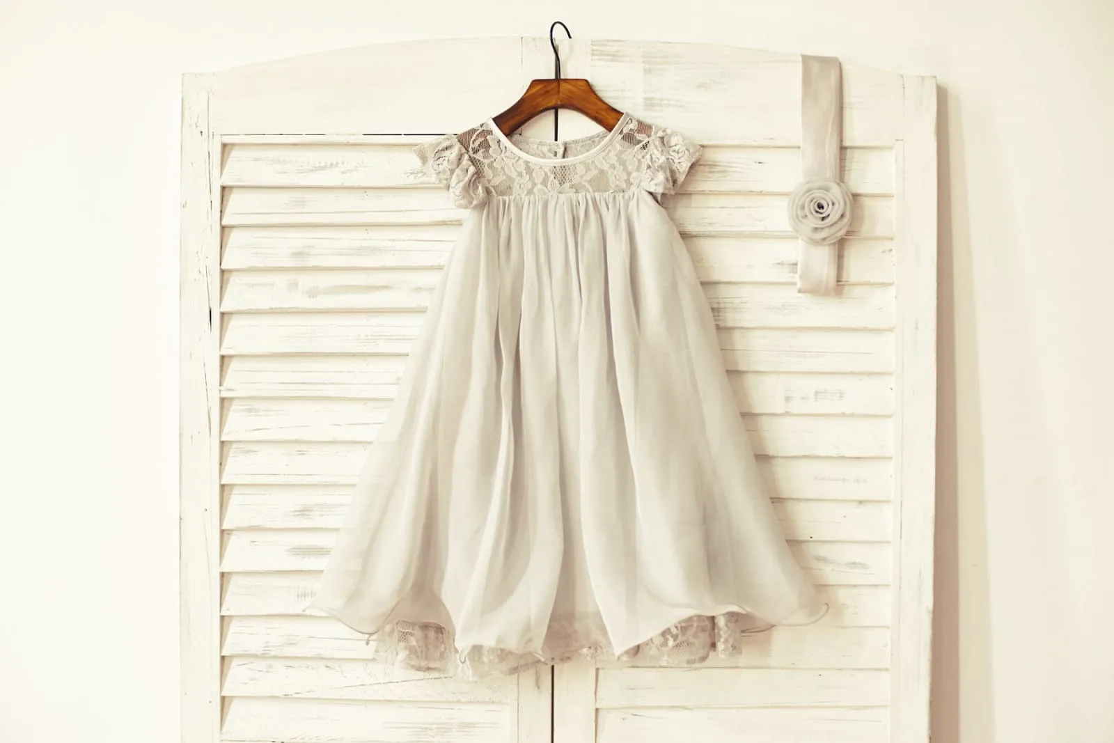 Navy Blue/Ivory/Pink/Gray Lace Chiffon Cap Sleeves Flower Girl Dress