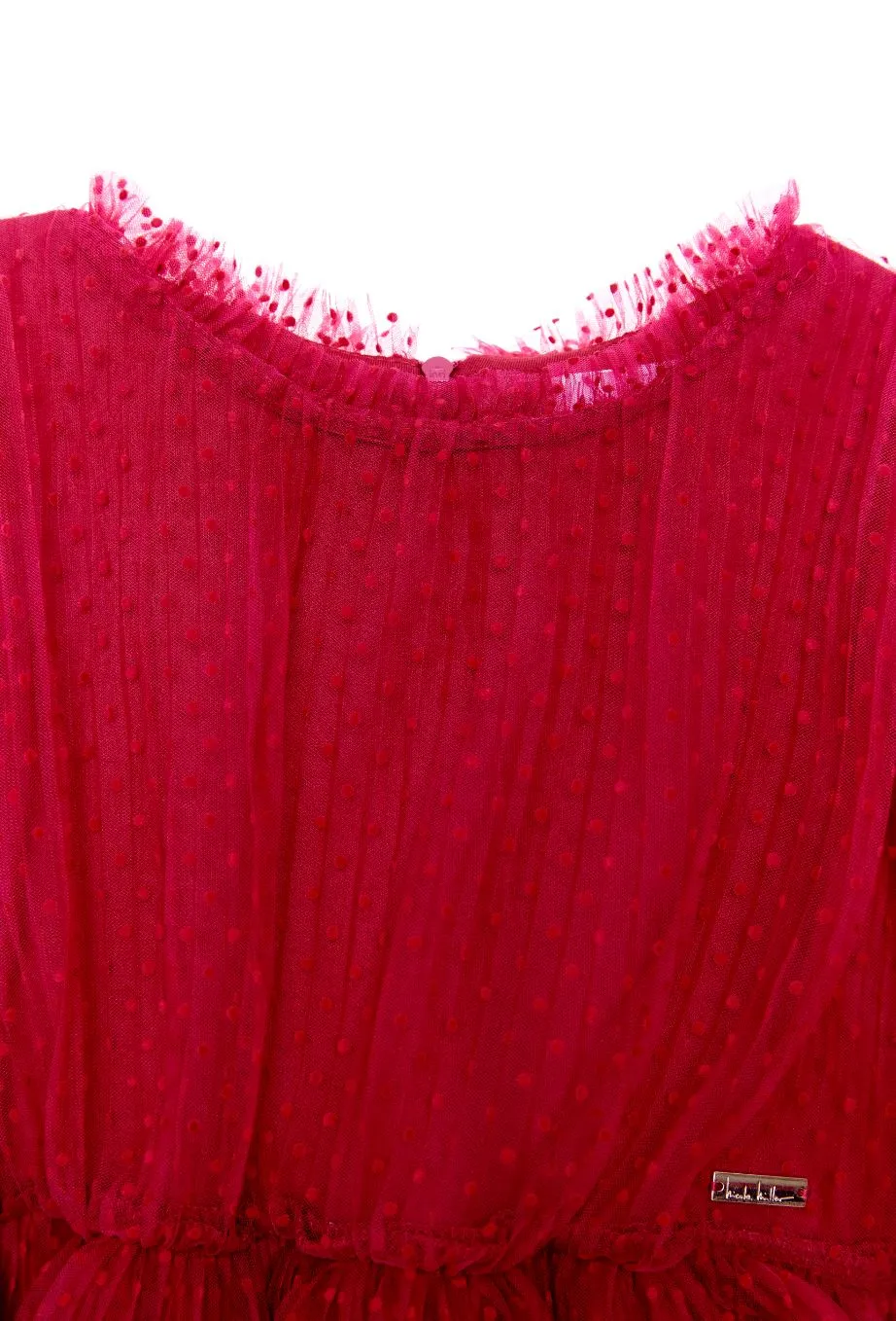 Nicole Miller Chiffon Ruffle Sleeve Dress