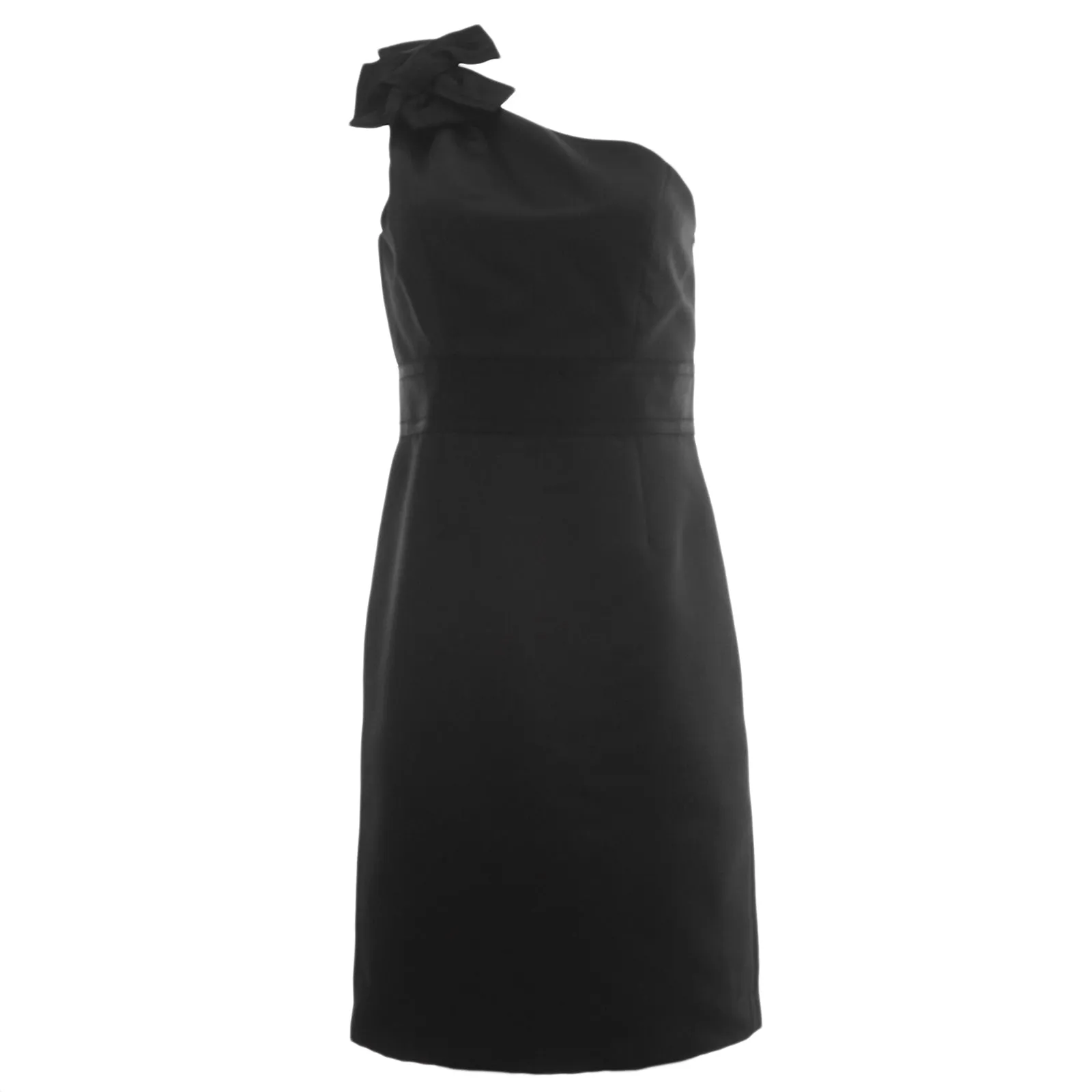 NUE by Shani Women's One Shoulder Satin Grosgrain Trim Dress S147 $290 NWT