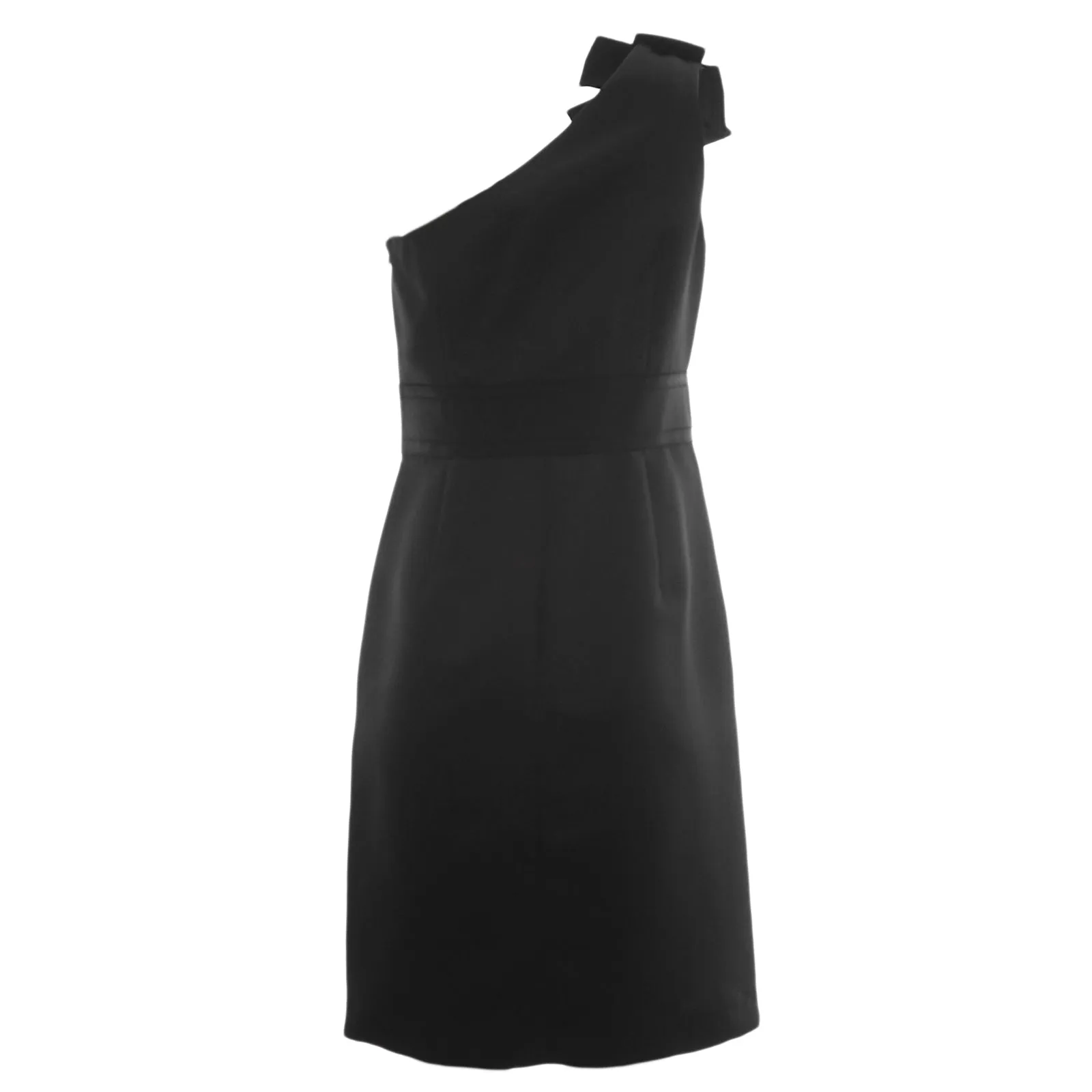 NUE by Shani Women's One Shoulder Satin Grosgrain Trim Dress S147 $290 NWT