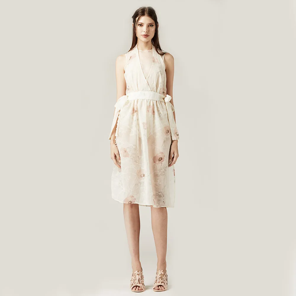 Off White Floral Dress with Body Suit