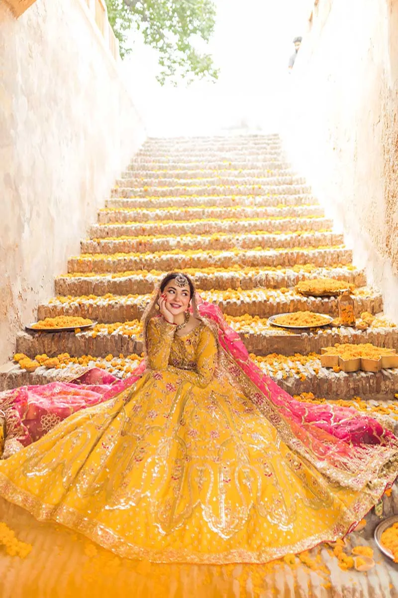 Orange Lehenga Choli Bridal Pakistani Wedding Dresses