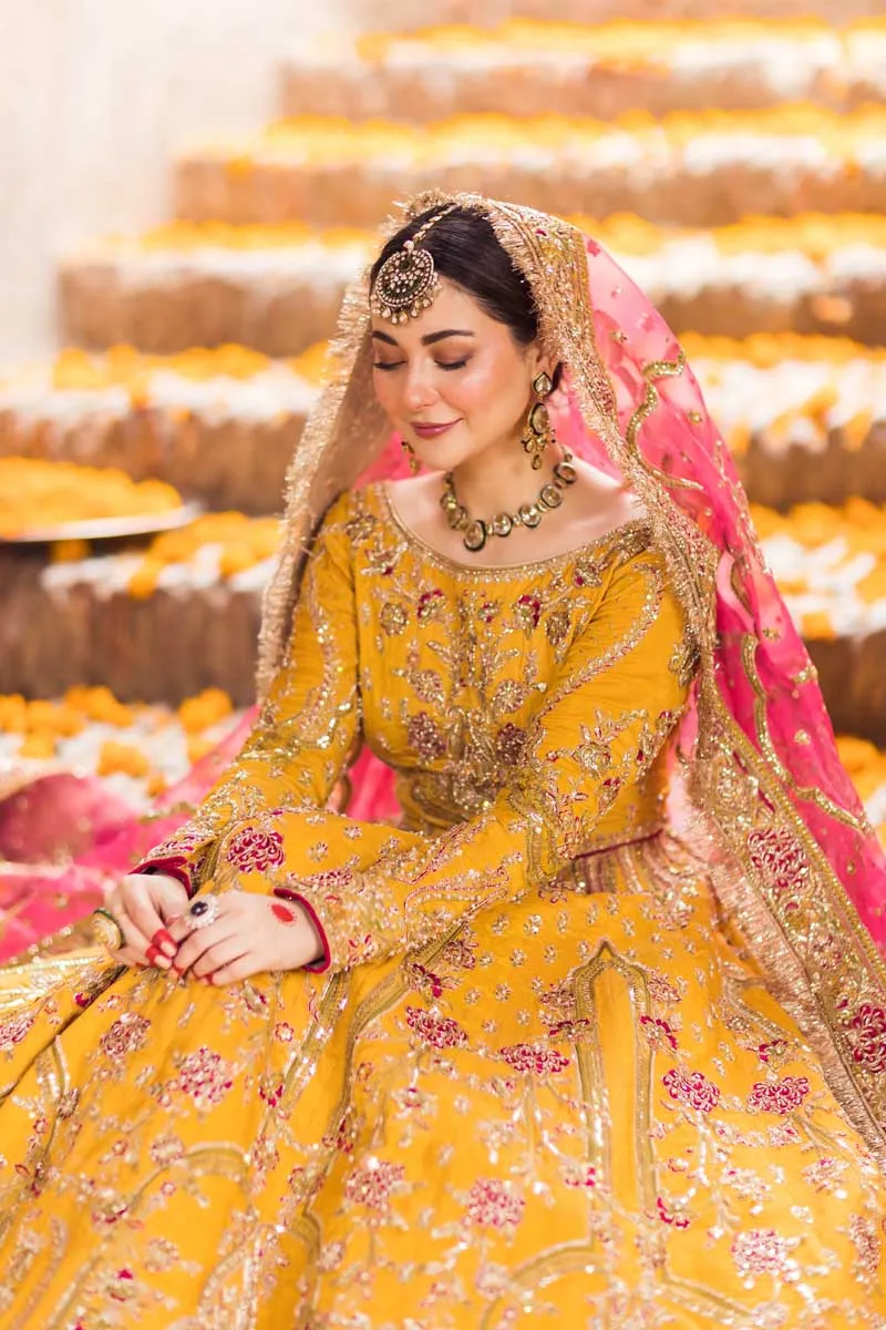 Orange Lehenga Choli Bridal Pakistani Wedding Dresses