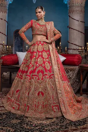 Pakistani Bridal Wine Red Lehenga Choli Dress #BN1043