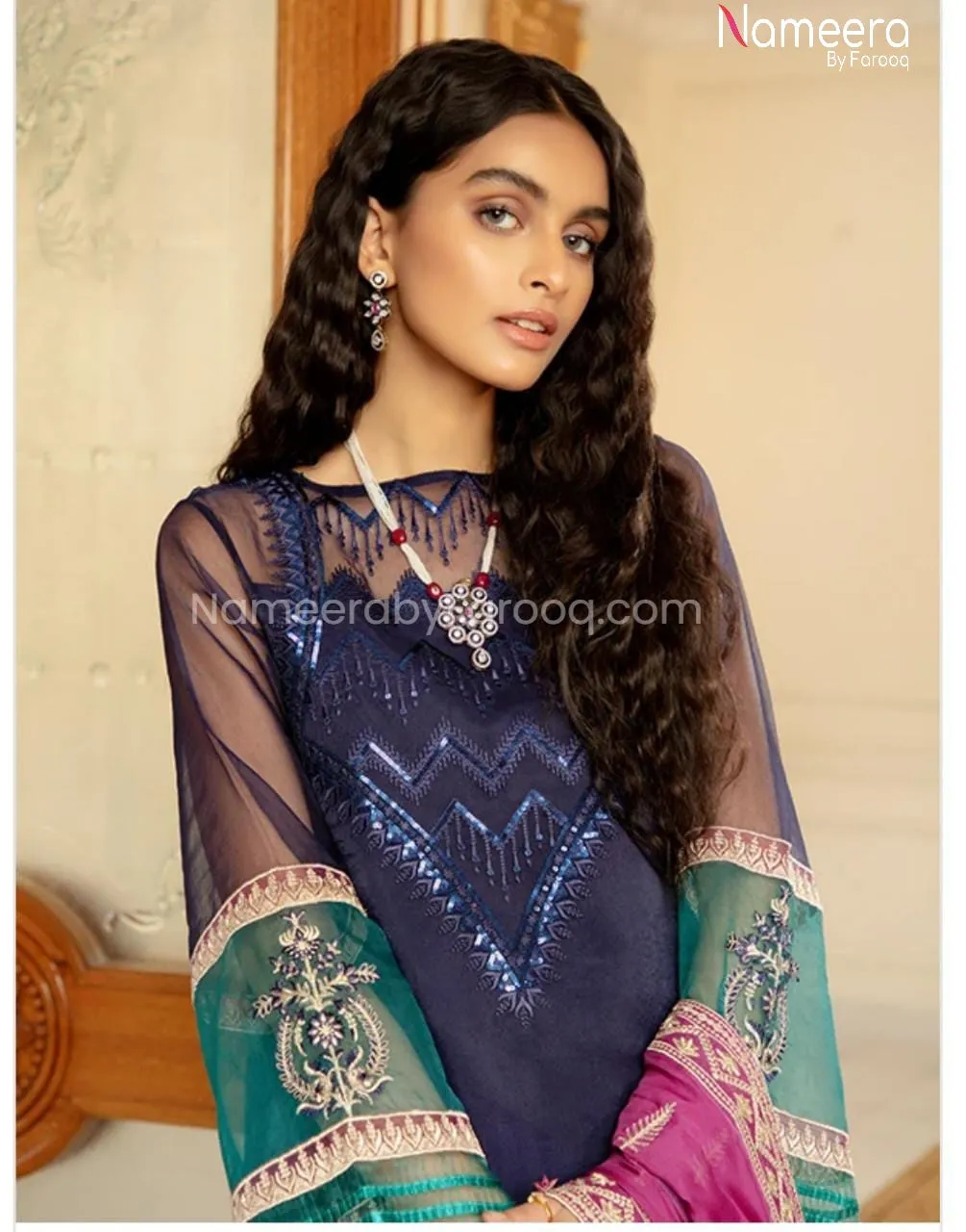Pakistani Chiffon Wedding Dress for Ladies 2021 #BP210
