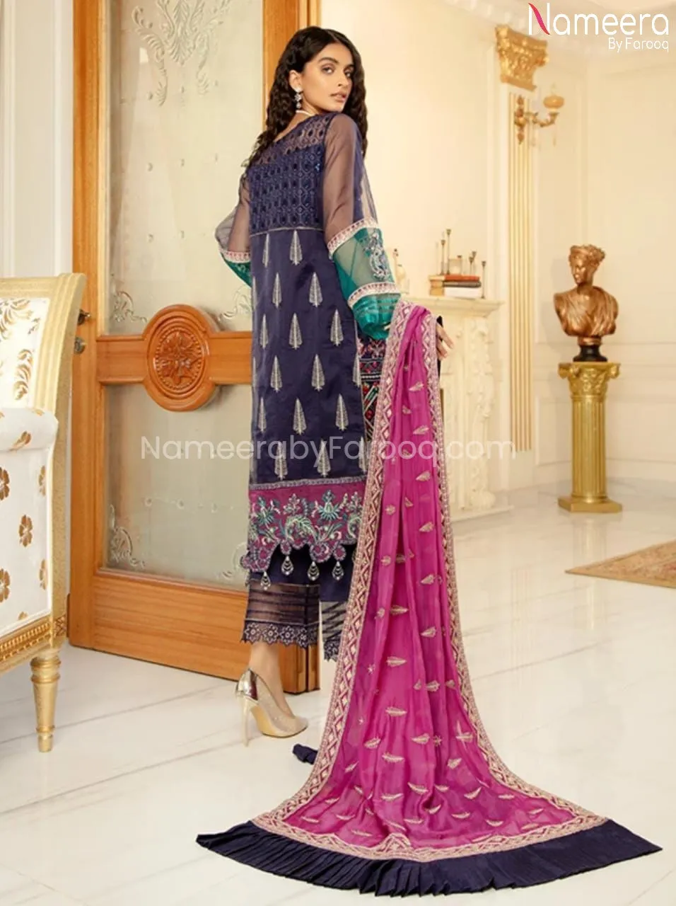 Pakistani Chiffon Wedding Dress for Ladies 2021 #BP210