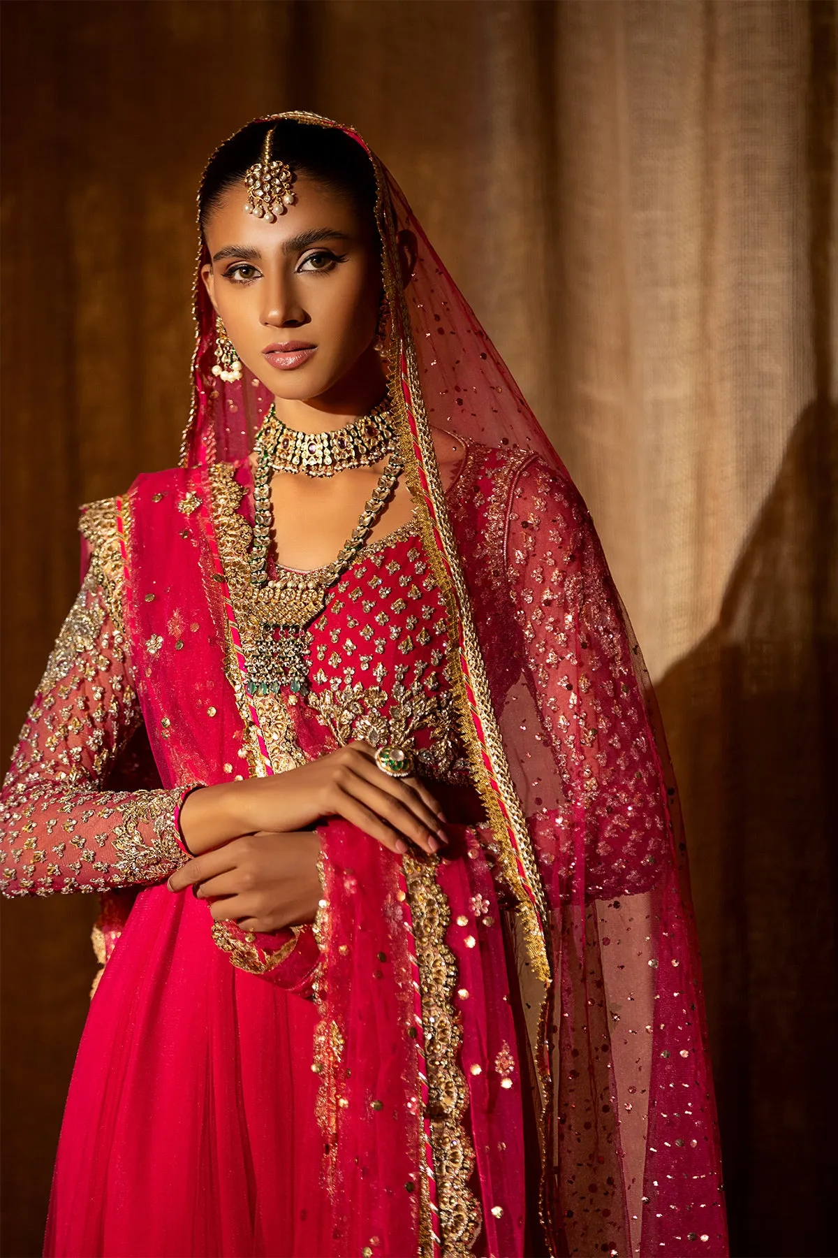 Pakistani Pishwas Frock with Churidar and Dupatta Dress