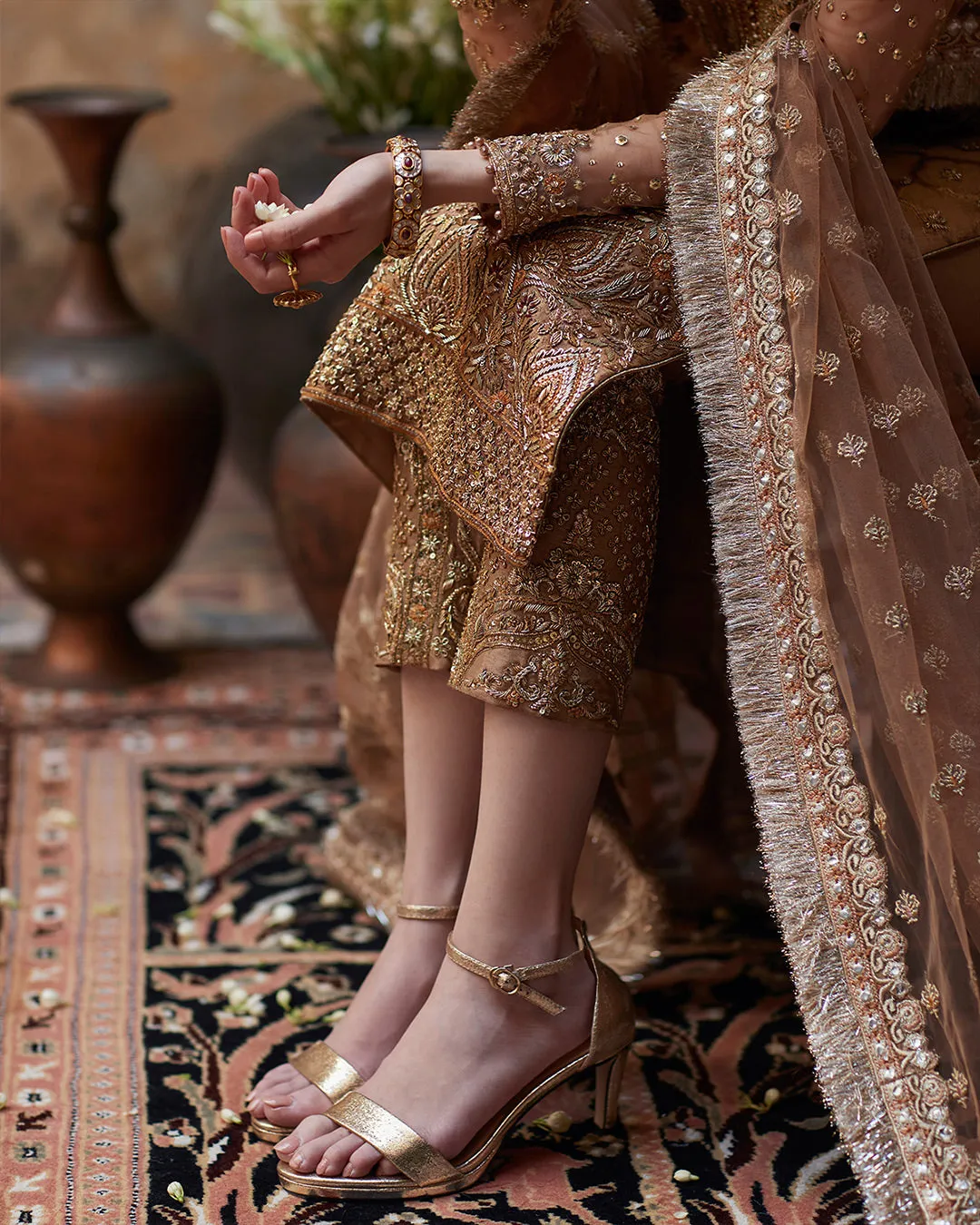 Pakistani Wedding Dress in Kameez Trouser Dupatta Style
