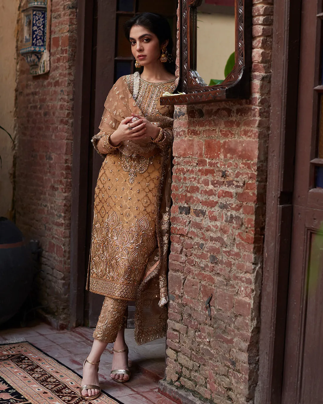 Pakistani Wedding Dress in Kameez Trouser Dupatta Style
