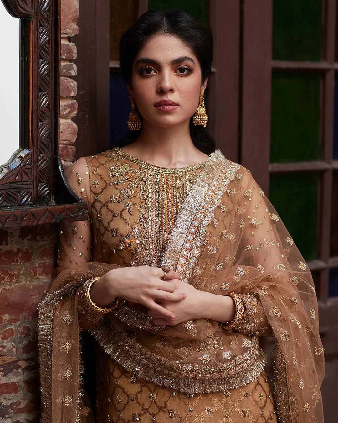Pakistani Wedding Dress in Kameez Trouser Dupatta Style