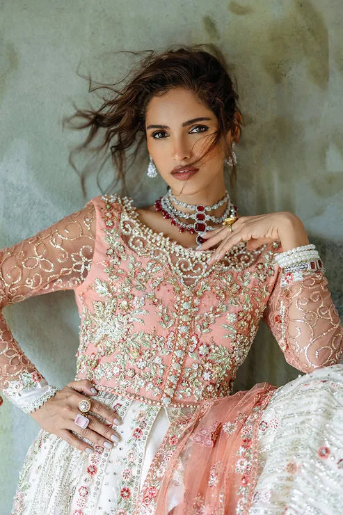 Pakistani Wedding Dress in Net Pishwas Lehenga Style