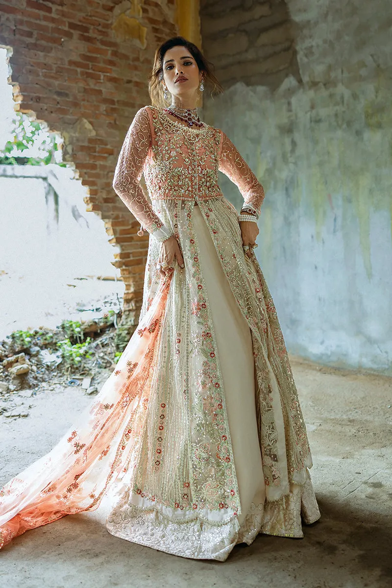 Pakistani Wedding Dress in Net Pishwas Lehenga Style