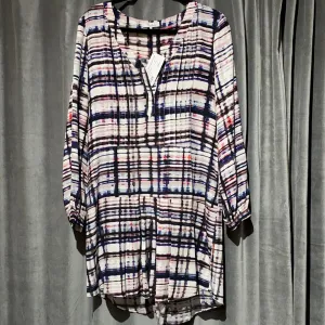 Parker Plaid Silk print Three Quarter Sleeve Short Dress