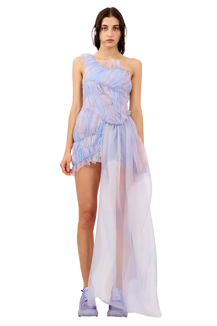 PERIWINKLE PLAID JAZZELLE GOWN