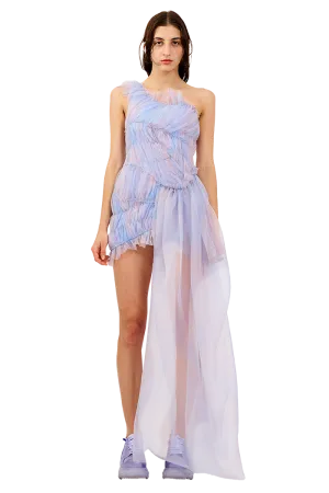 PERIWINKLE PLAID JAZZELLE GOWN