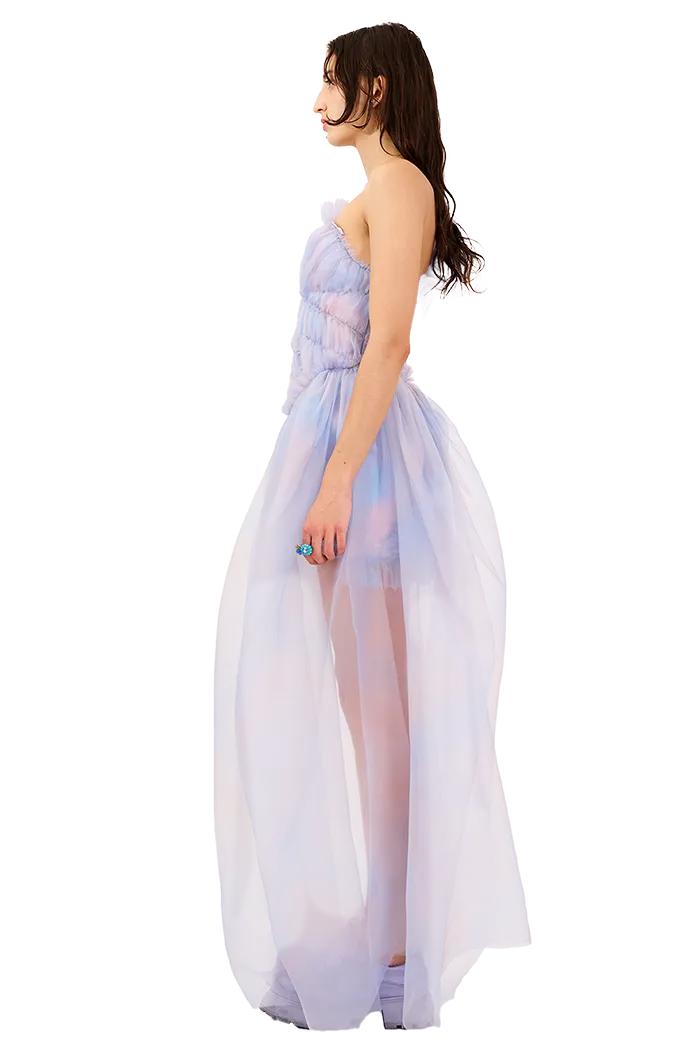 PERIWINKLE PLAID JAZZELLE GOWN