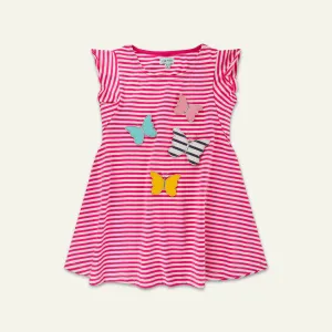 Pink Stripe Print Dress