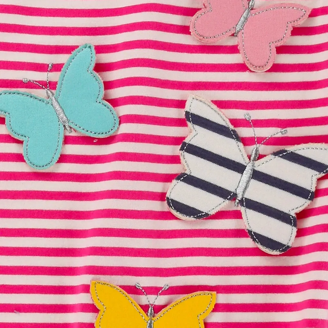 Pink Stripe Print Dress