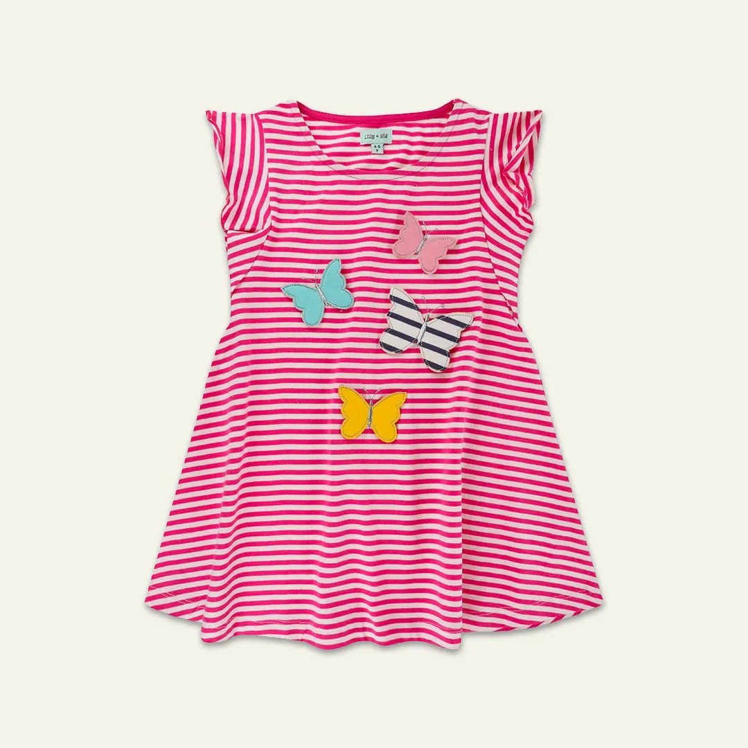 Pink Stripe Print Dress