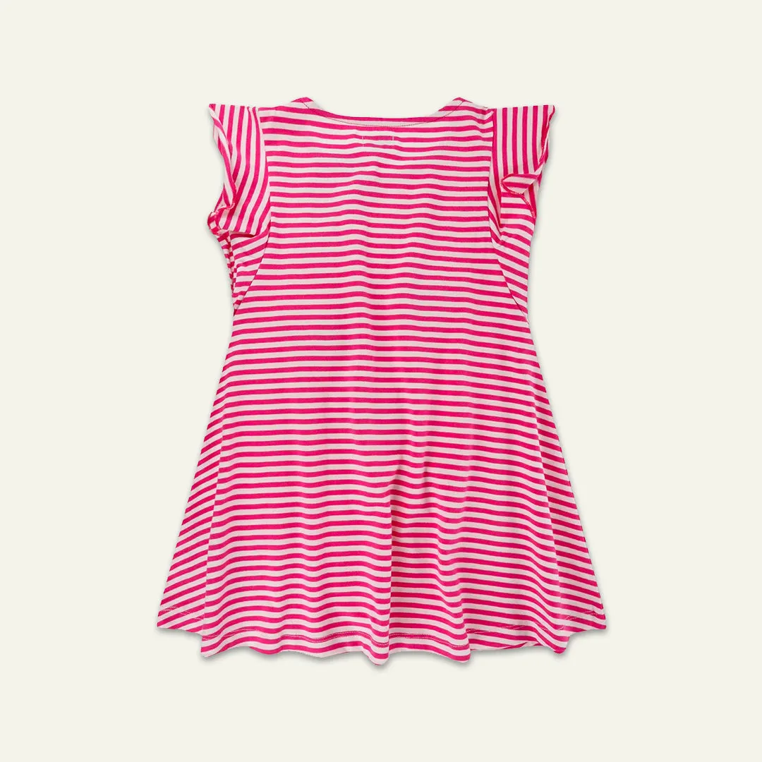 Pink Stripe Print Dress