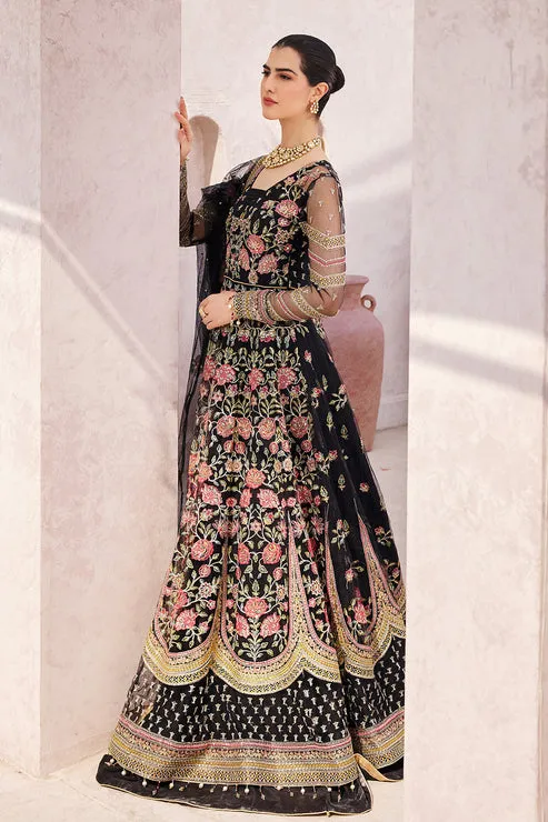 Pishwas Frock and Sharara Black Pakistani Wedding Dress