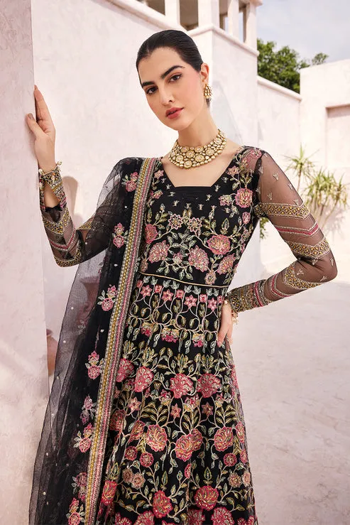 Pishwas Frock and Sharara Black Pakistani Wedding Dress