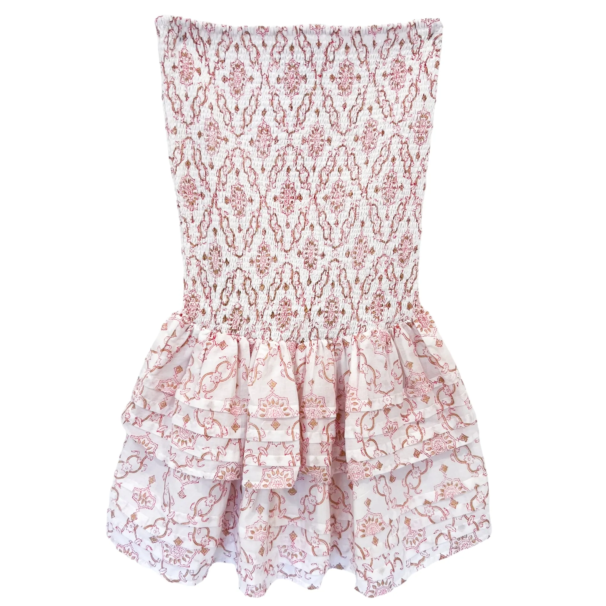 Pleated Smocked Mini Dress