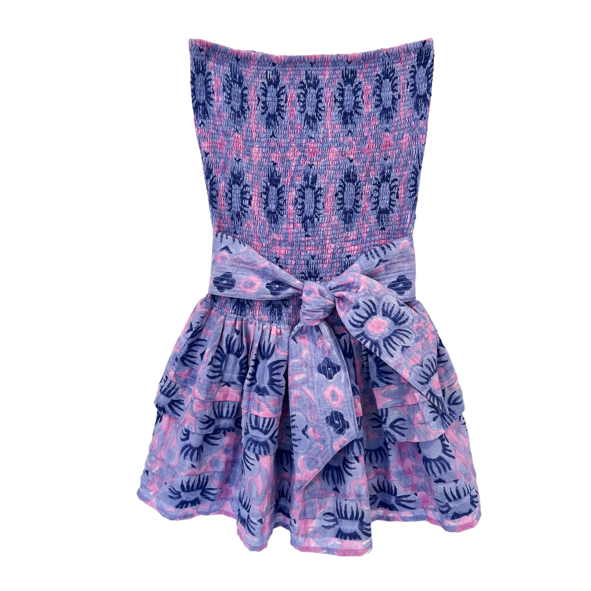 Pleated Smocked Mini Dress