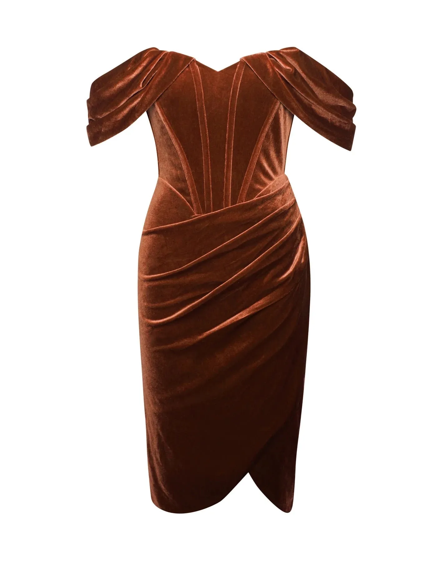 Pre-order Gabriella Velvet Dress x Burnt Orange
