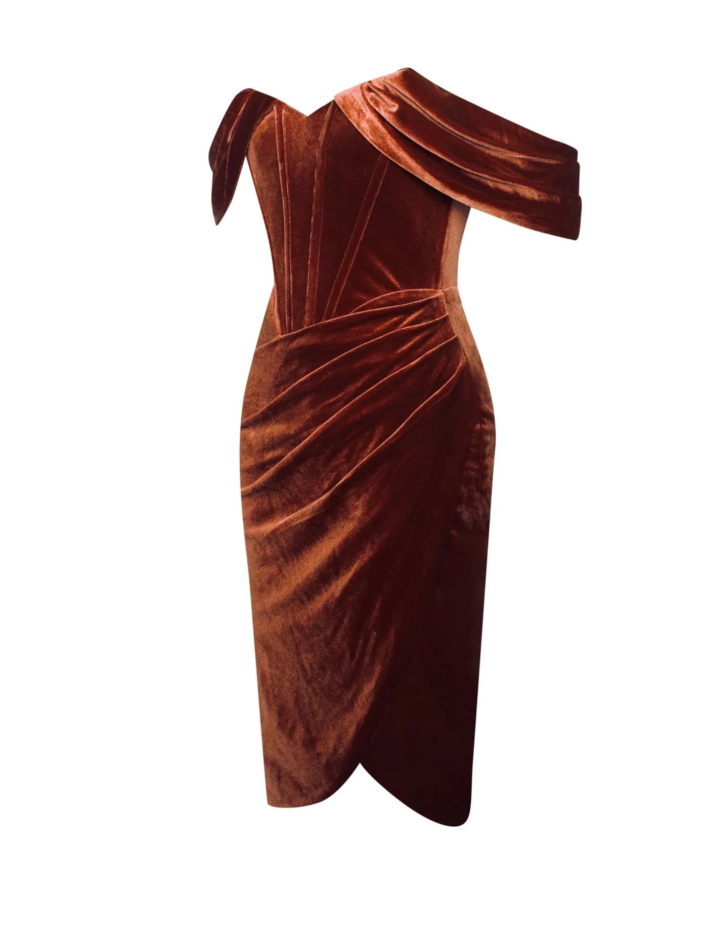 Pre-order Gabriella Velvet Dress x Burnt Orange