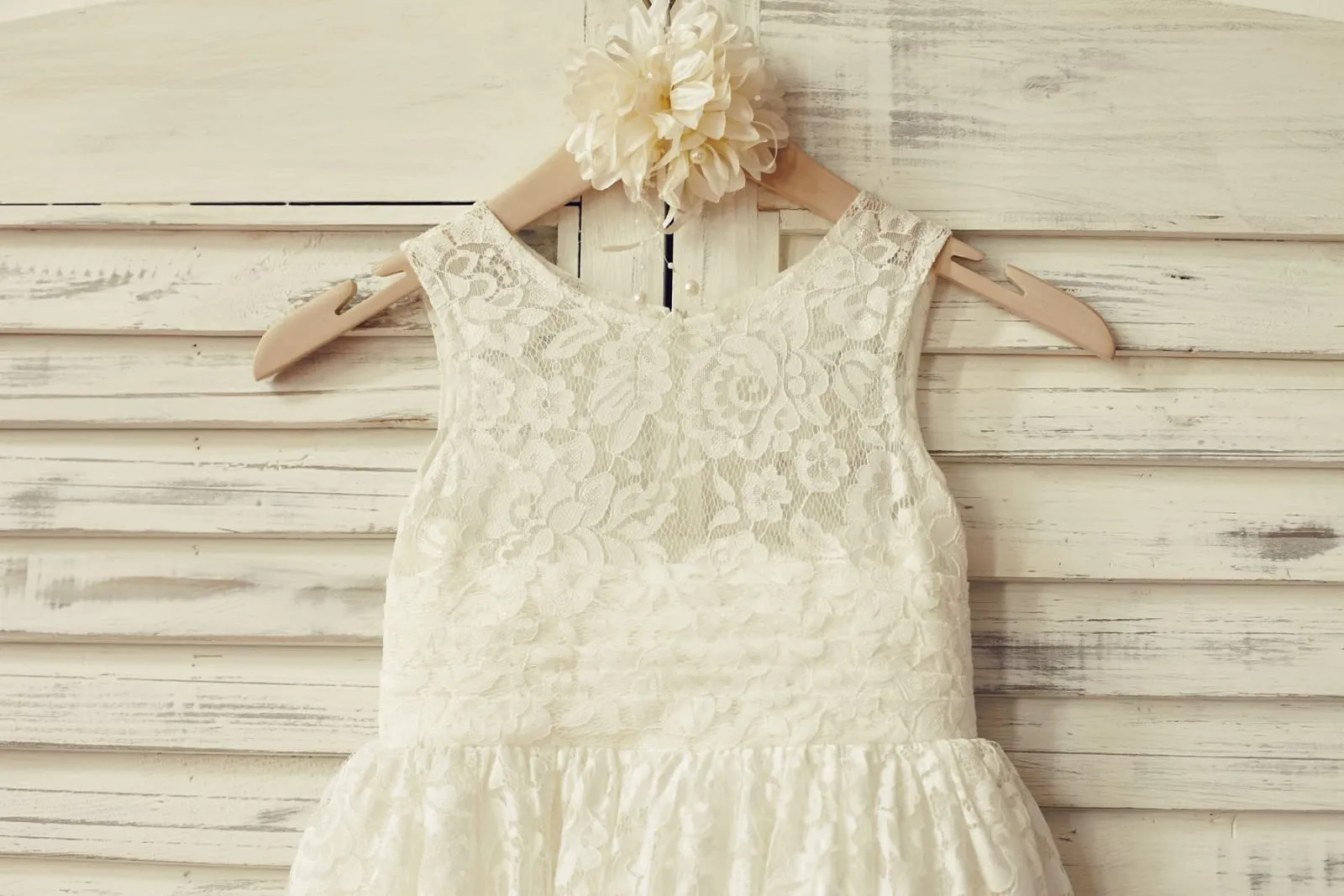 Princess Ivory Lace Tulle Flower Girl Dress