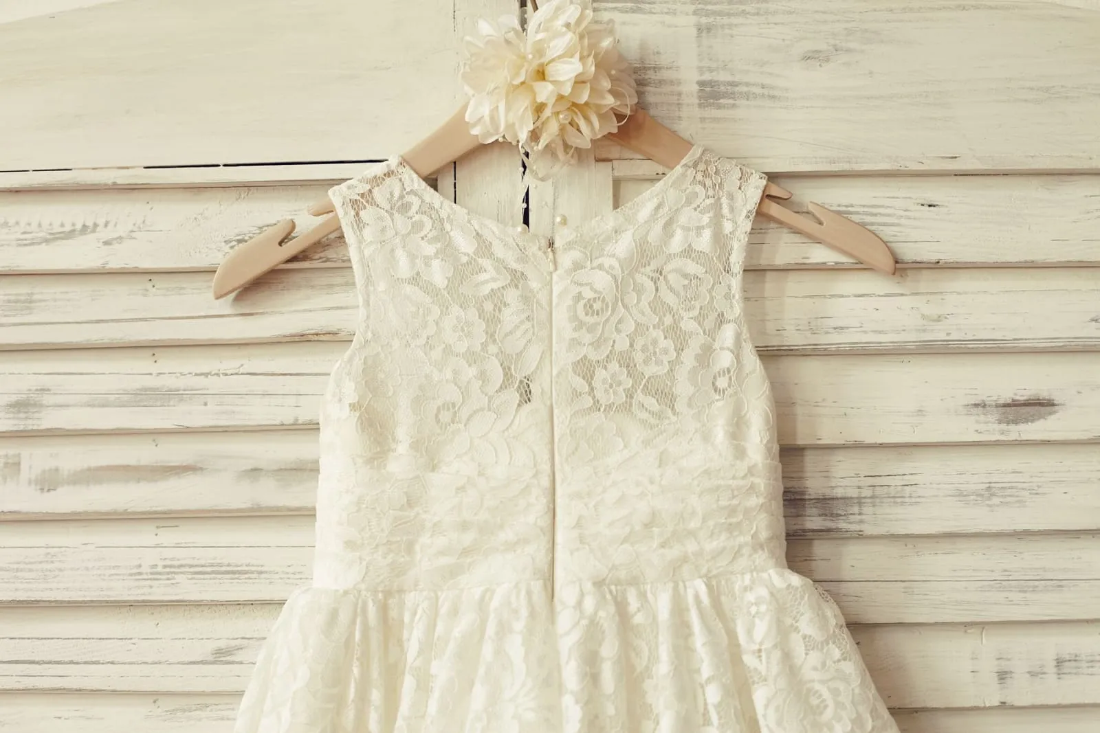 Princess Ivory Lace Tulle Flower Girl Dress