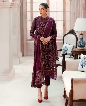 Purple Embroidered Pakistani Salwar Kameez Party Dress