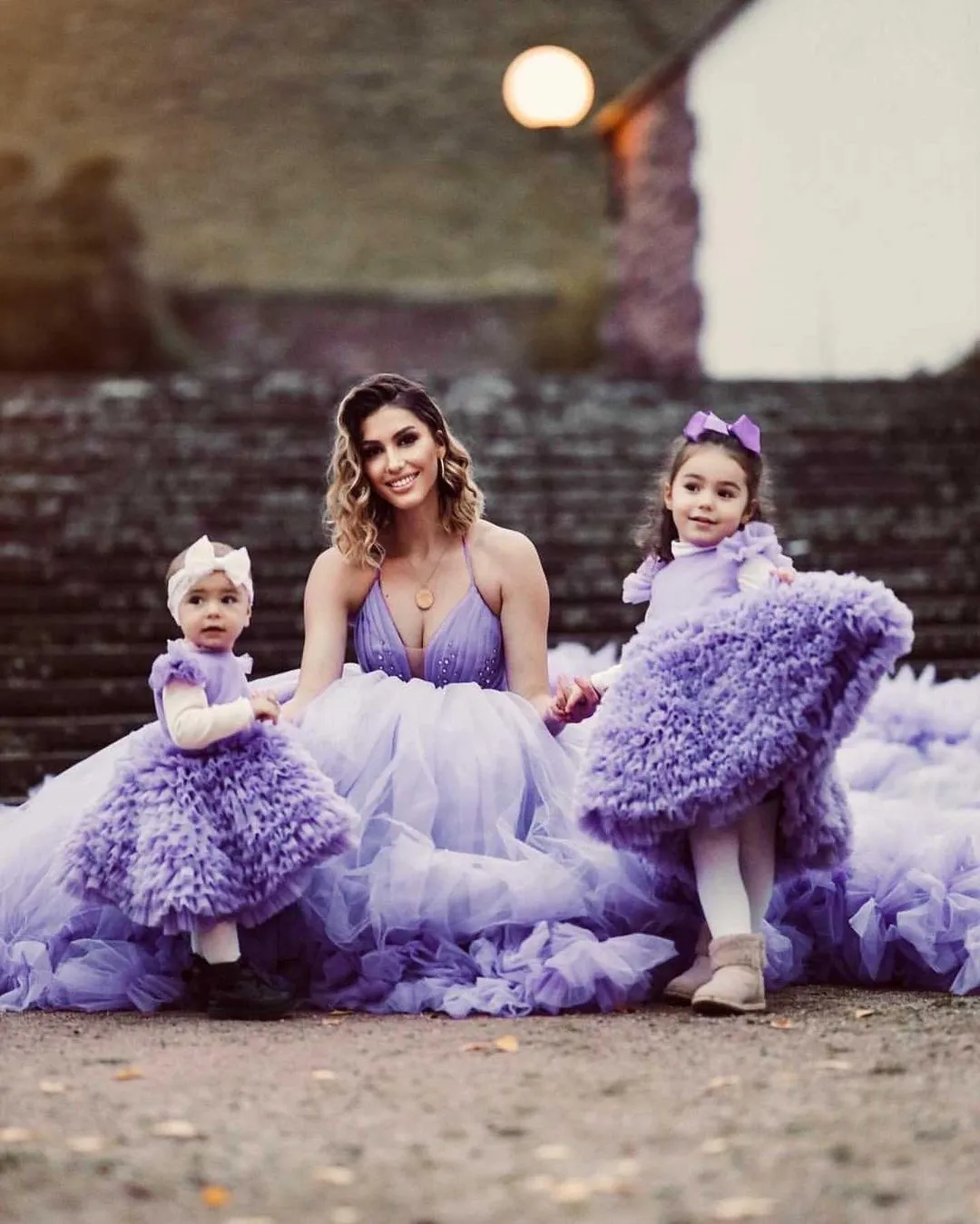 Purple Tulle Quinceanera Dresses Ball Gown Spaghetti Straps V-Neck Beaded Sweet 16 Dress 803076