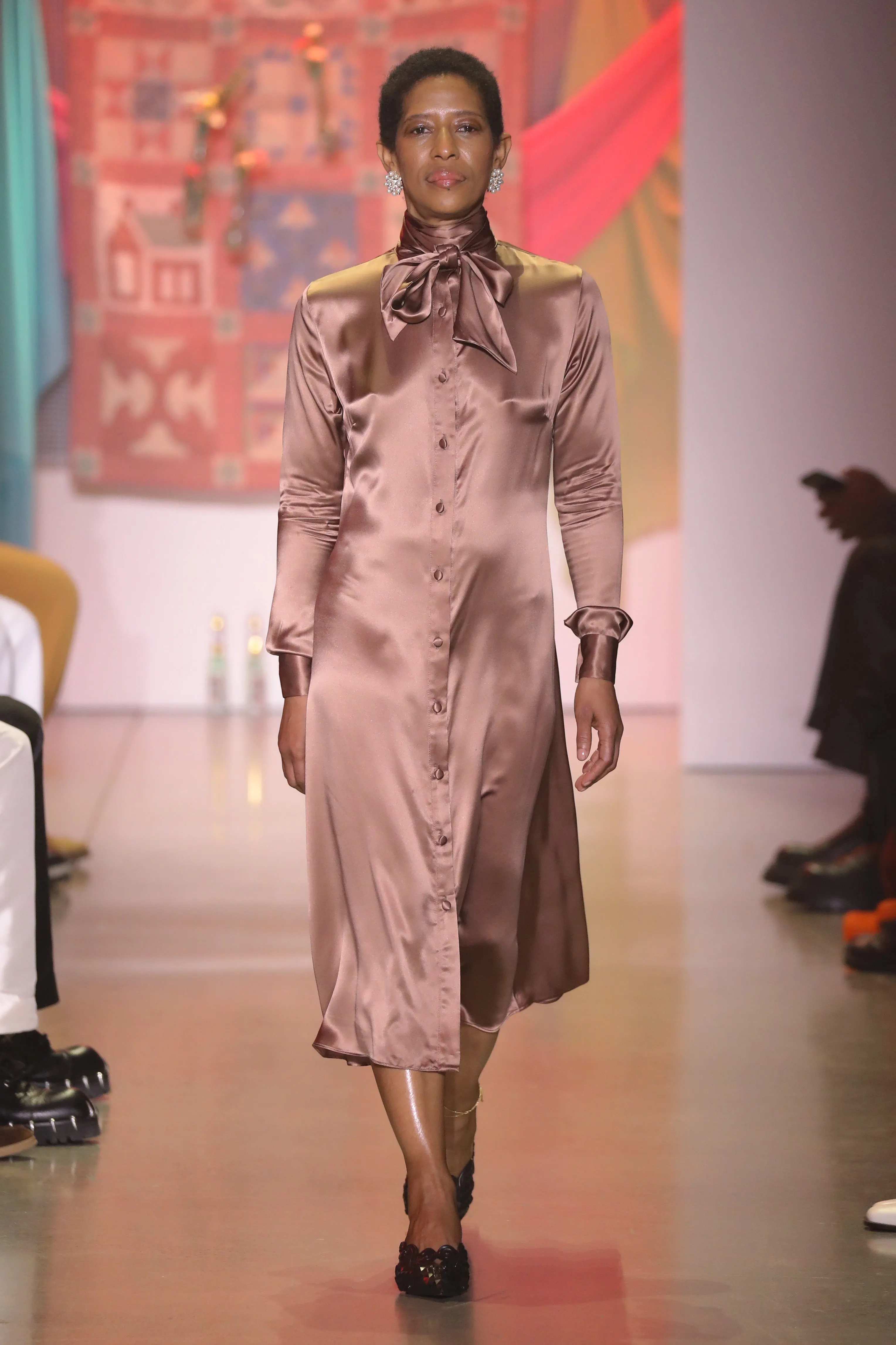 Pussybow Dress - Cocoa Silk Charmeuse-Pre-Order