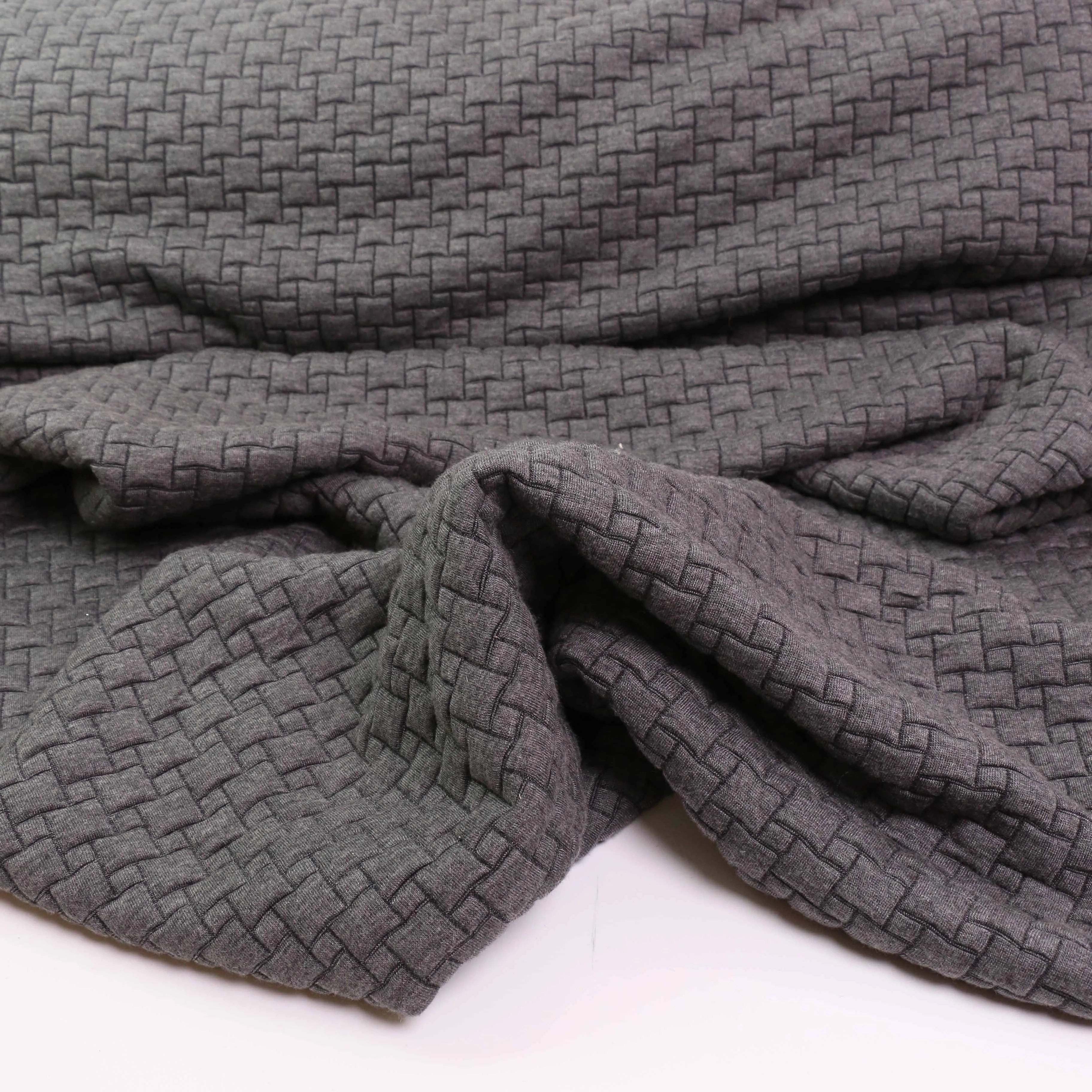 Quilted Jersey Fabric - Grey